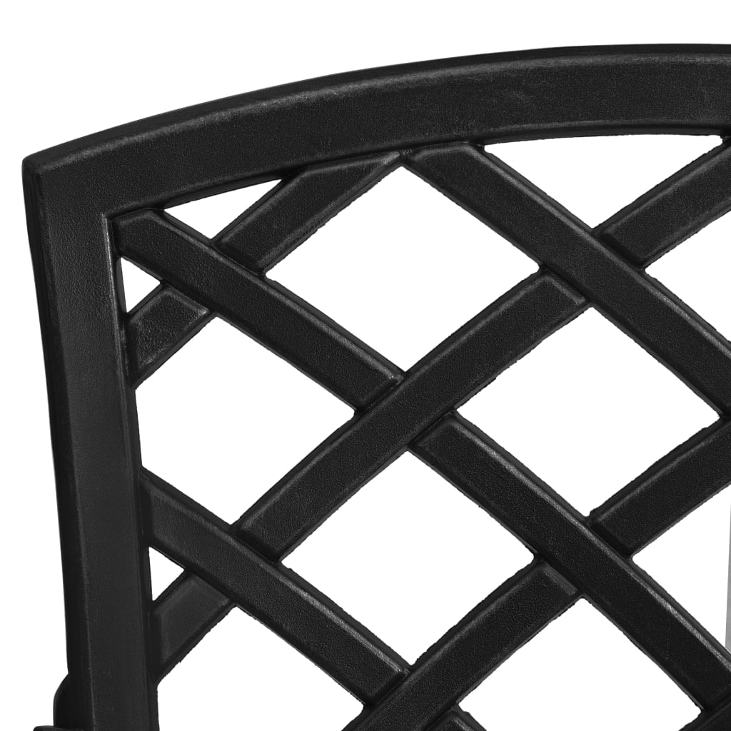 Set mobilier bistro, 3 piese, negru, aluminiu turnat — imaginea 9