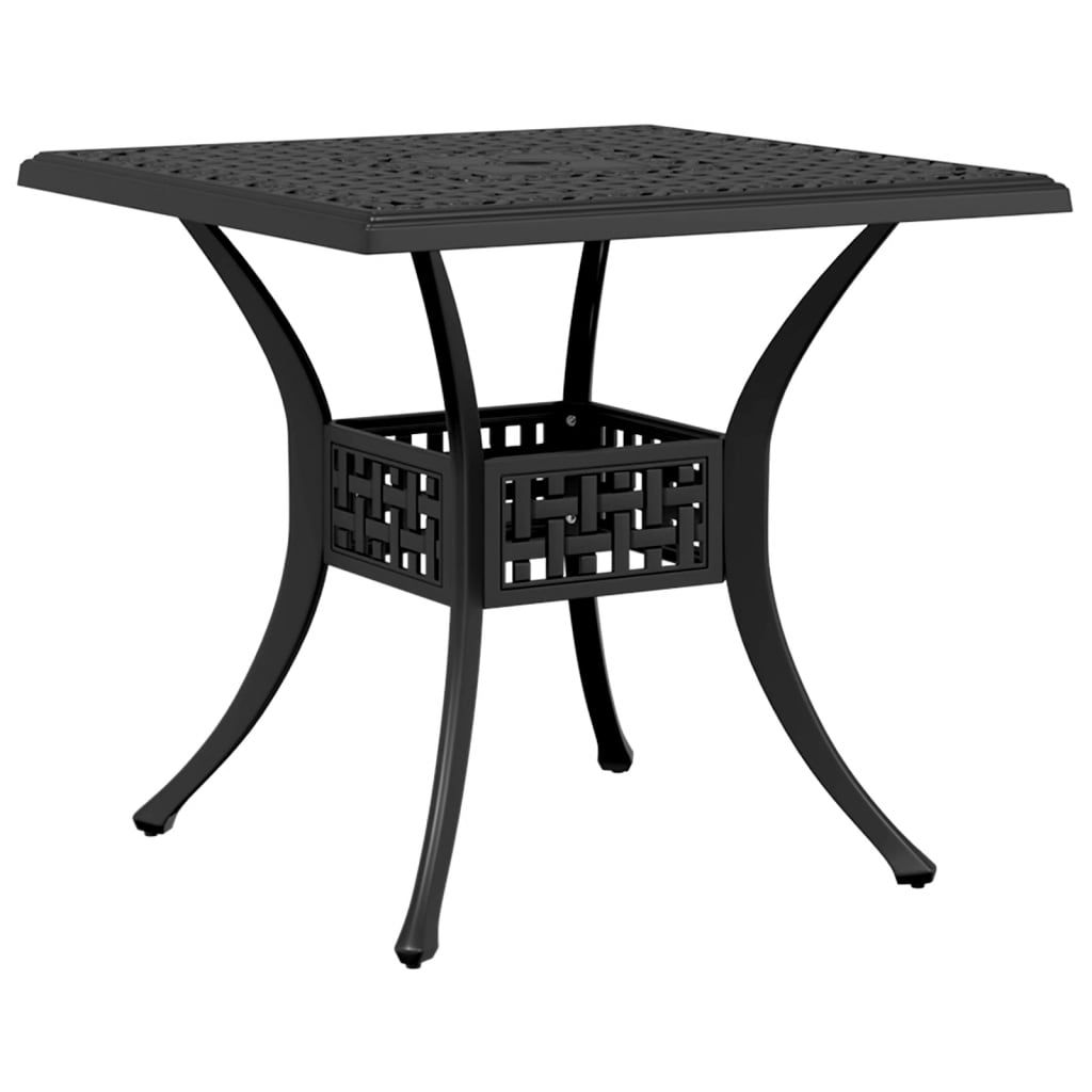 Set mobilier bistro, 3 piese, negru, aluminiu turnat — imaginea 3