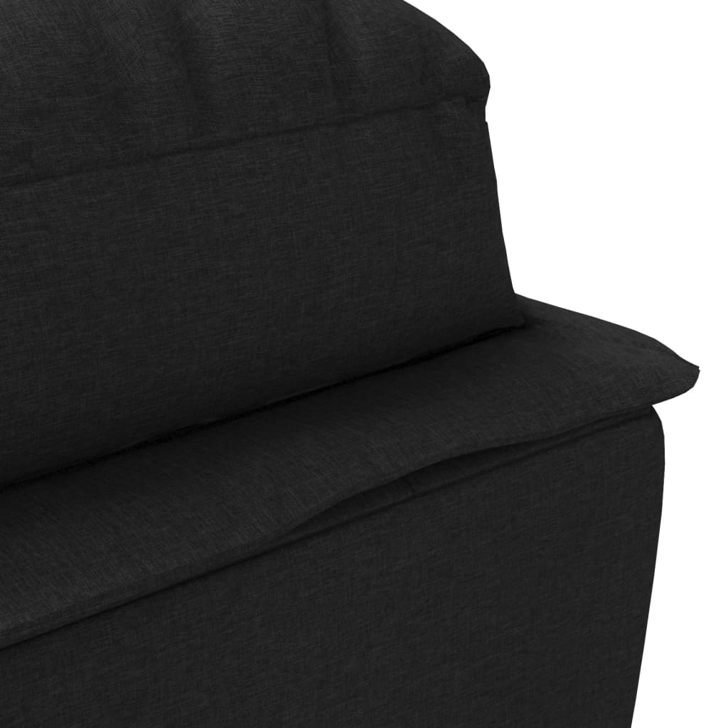 Sezlong cu perne, negru, material textil — imaginea 7