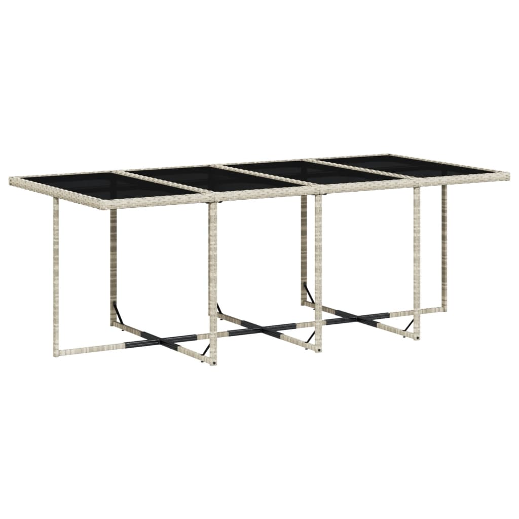 Set mobilier gradina cu perne, 9 piese, gri deschis, poliratan — imaginea 4
