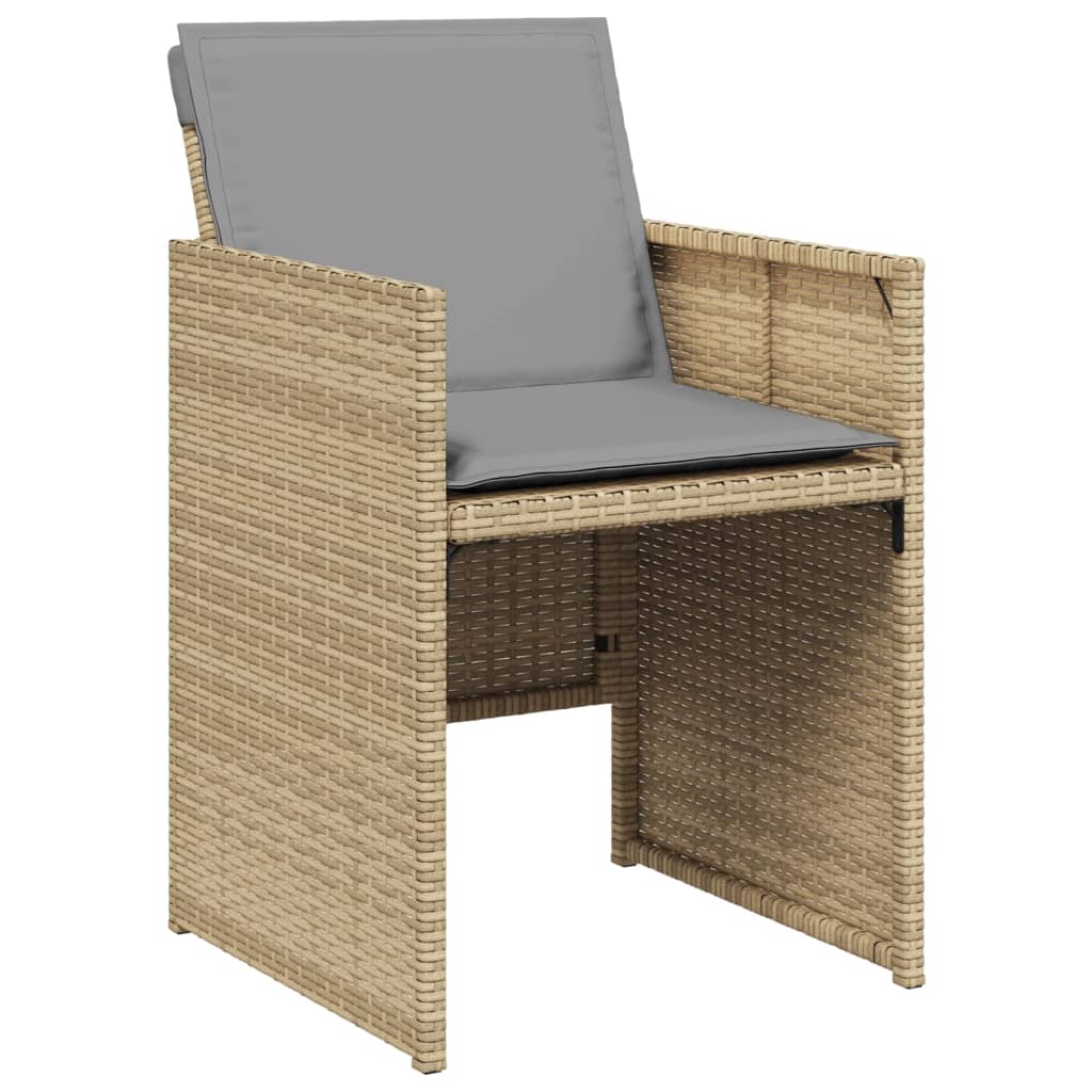 Set mobilier pentru gradina, 5 piese, cu perne, bej, poliratan — imaginea 5