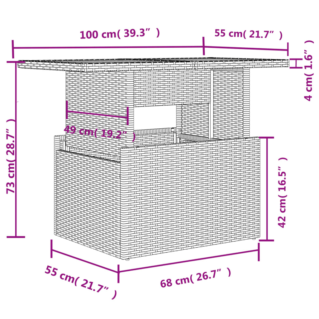 Set mobilier gradina cu perne, 6 piese, gri, poliratan — imaginea 11