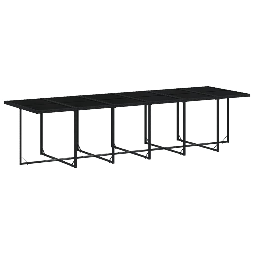Set mobilier de gradina cu perne, 13 piese, negru, poliratan — imaginea 4