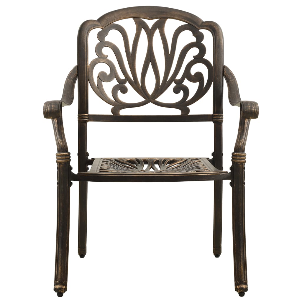 Set mobilier bistro, 3 piese, bronz, aluminiu turnat — imaginea 8