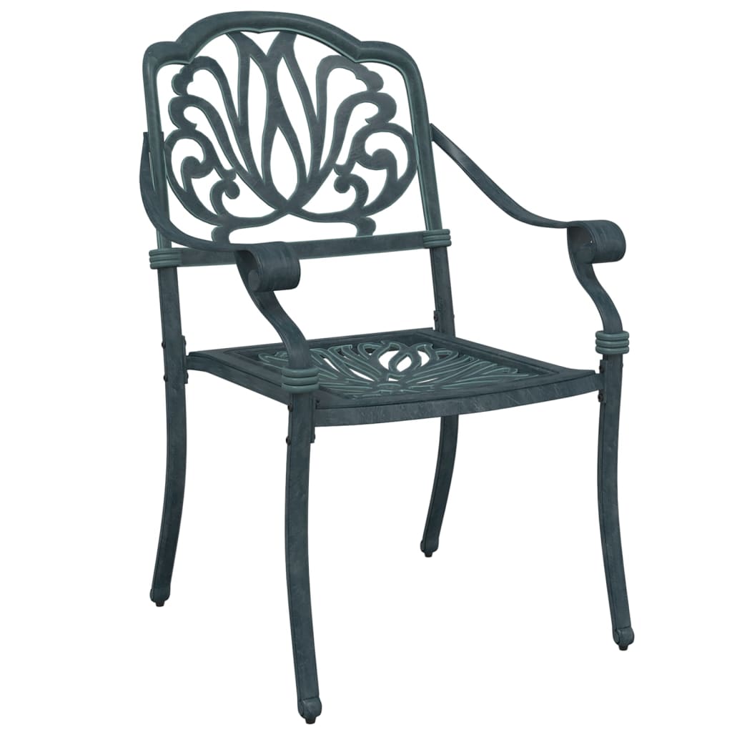 Set bistro din 3 piese, cadru din aluminiu, Verde — imaginea 7