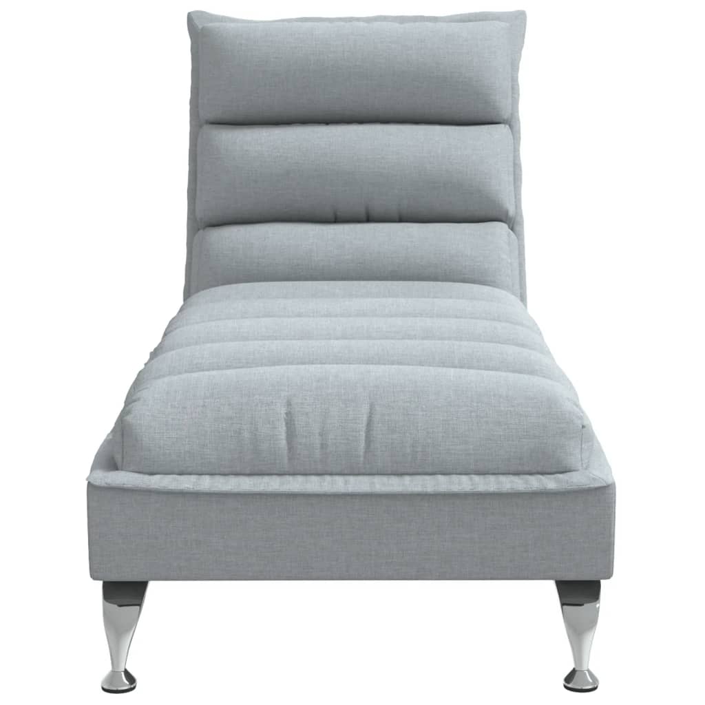 Sezlong cu perne, gri deschis, material textil — imaginea 4
