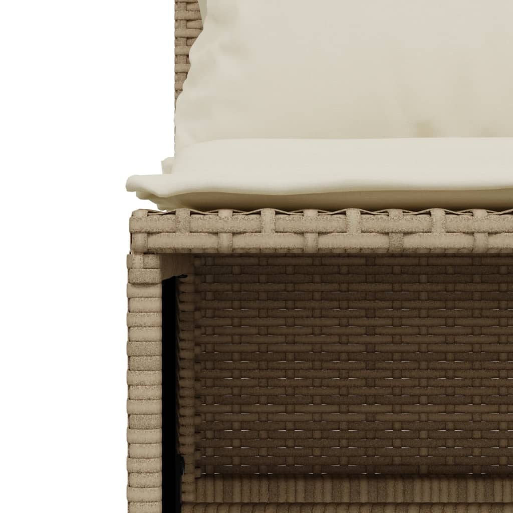 Set canapele de gradina, 4 piese, cu perne, bej, poliratan — imaginea 6