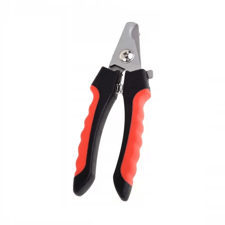 Cleste pentru taiat unghii caini si pisici, maner ergonomic, negru/rosu - imagine 2