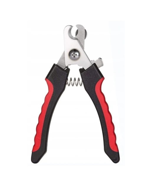 Cleste pentru taiat unghii caini si pisici, maner ergonomic, negru/rosu - imagine 4