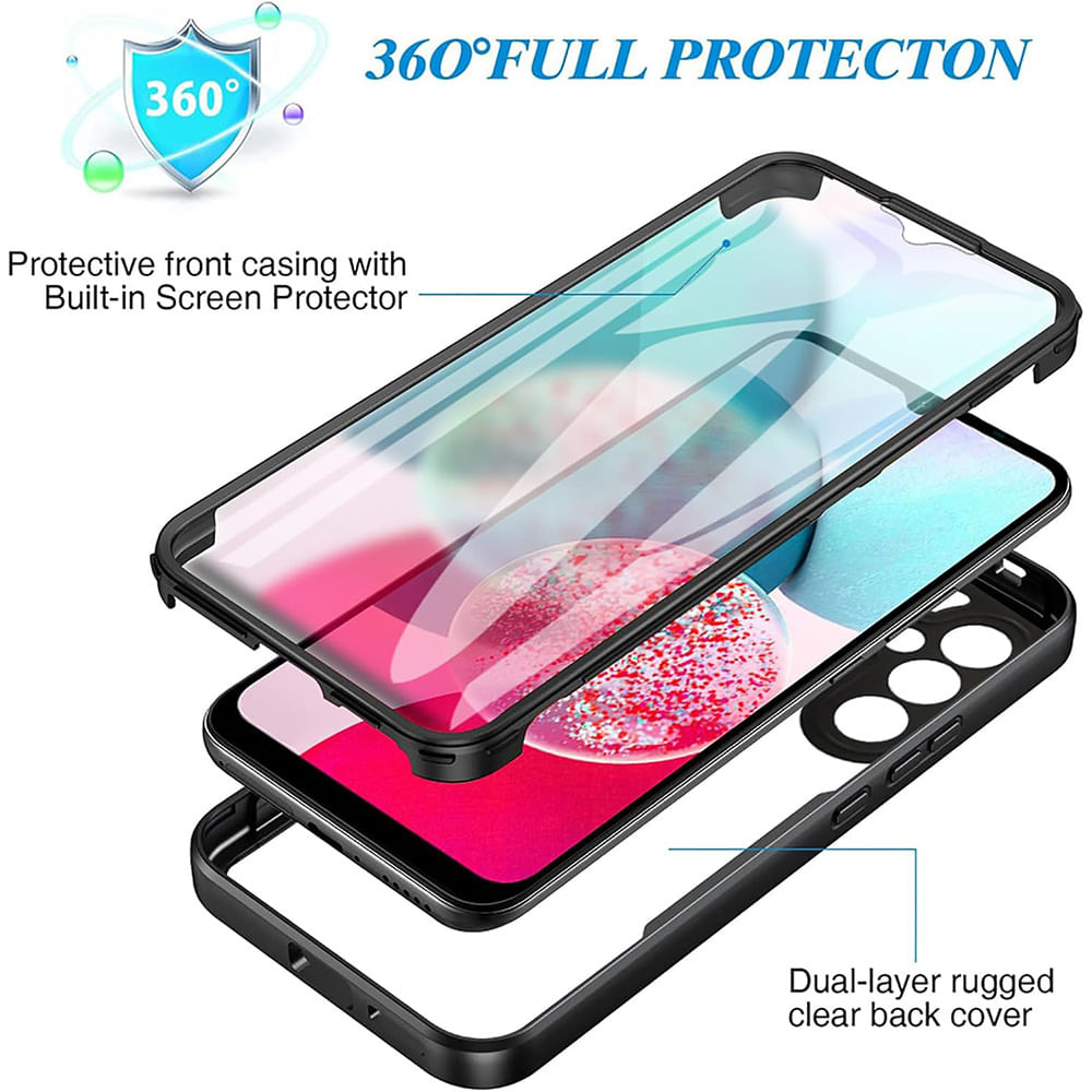 Husa pentru Samsung Galaxy A14 4G / A14 5G + Folie - Techsuit ColorVerse 360 Series - Purple - 4 | YEO