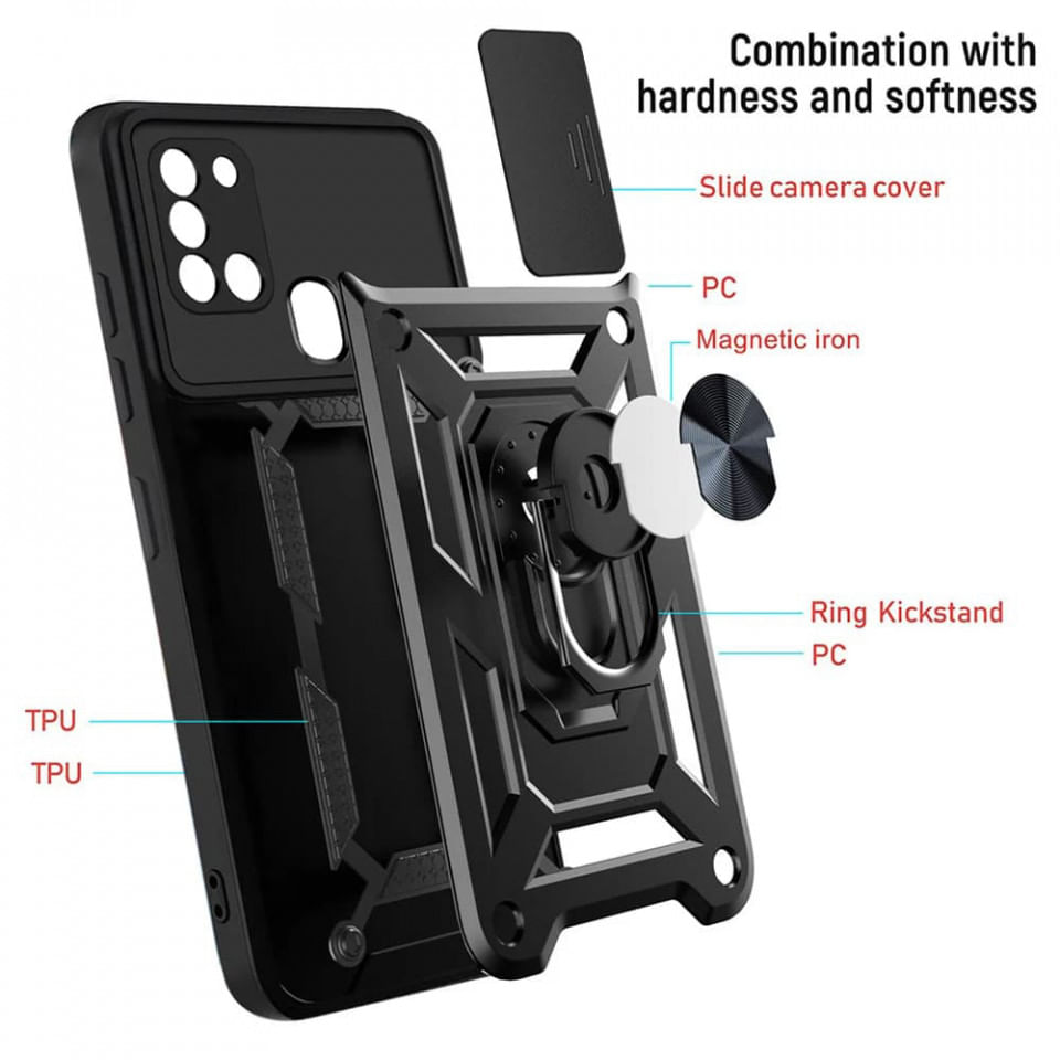 Husa pentru Samsung Galaxy A21s - Techsuit CamShield Series - Black - 1 | YEO