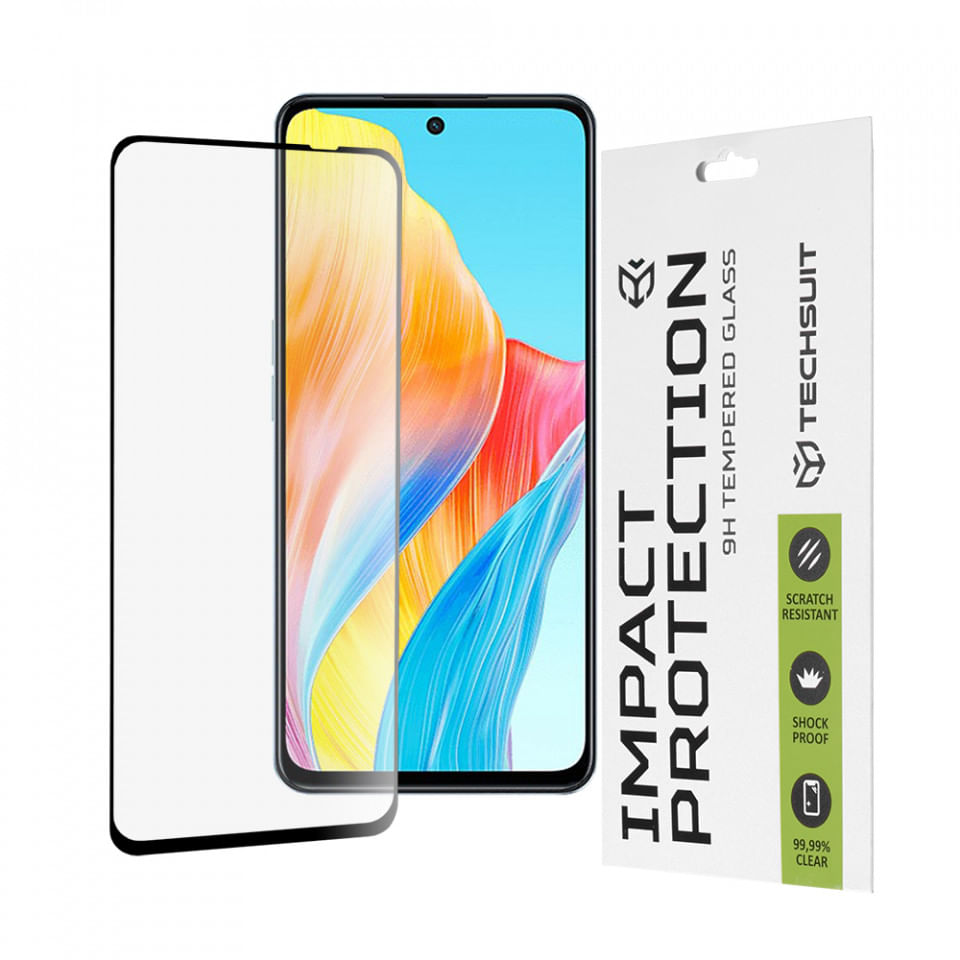 Folie pentru Oppo A98 5G / A79 5G / A58 4G / OnePlus Nord N30 SE - Techsuit 111D Full Cover / Full Glue Glass - Black - 4 | YEO