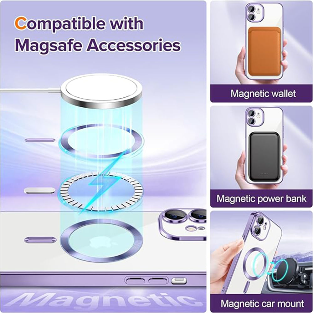 Husa pentru iPhone 12 - Techsuit Luxury Crystal MagSafe - Light Purple - 3 | YEO