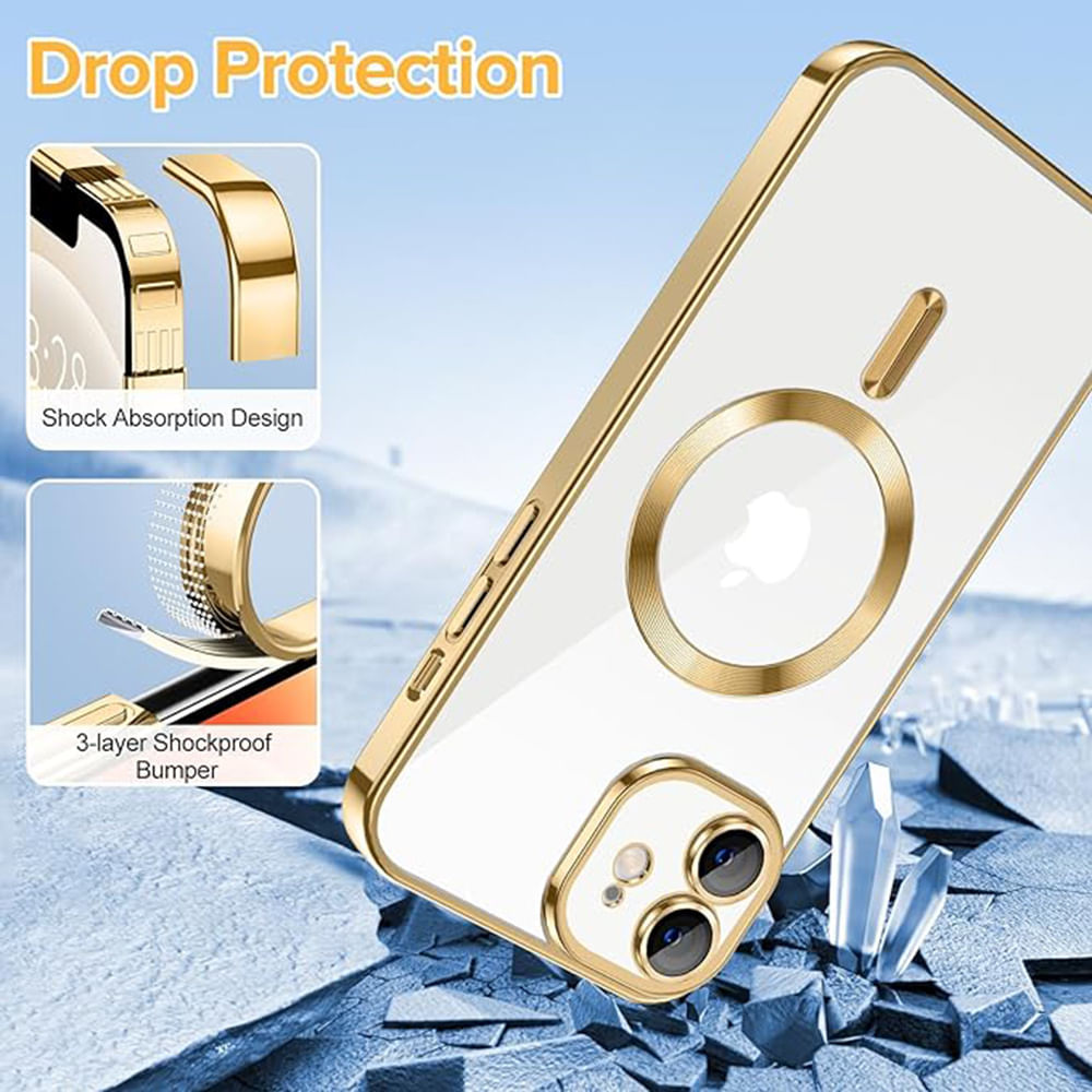 Husa pentru iPhone 12 - Techsuit Luxury Crystal MagSafe - Gold - 4 | YEO