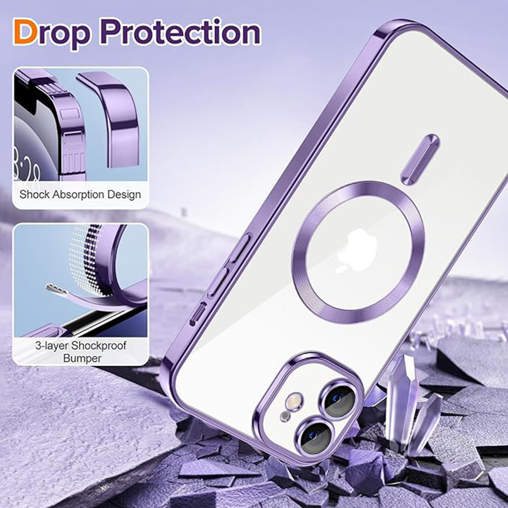 Husa pentru iPhone 12 - Techsuit Luxury Crystal MagSafe - Light Purple - 4 | YEO