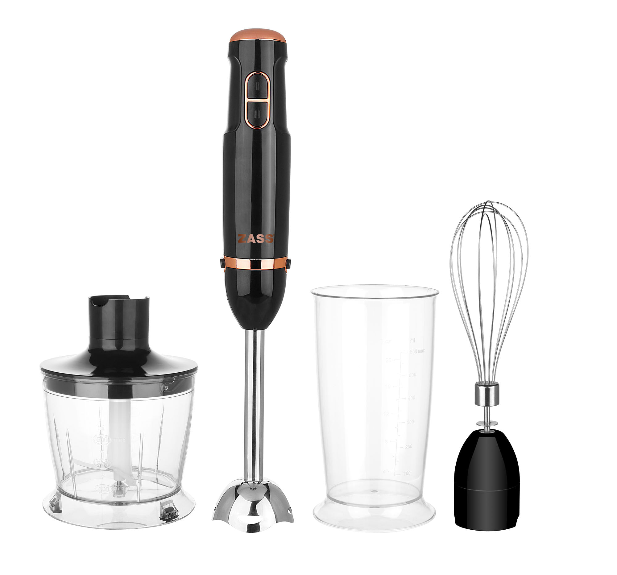 Blender de mana cu accesorii ZASS Rose Gold ZHB 21