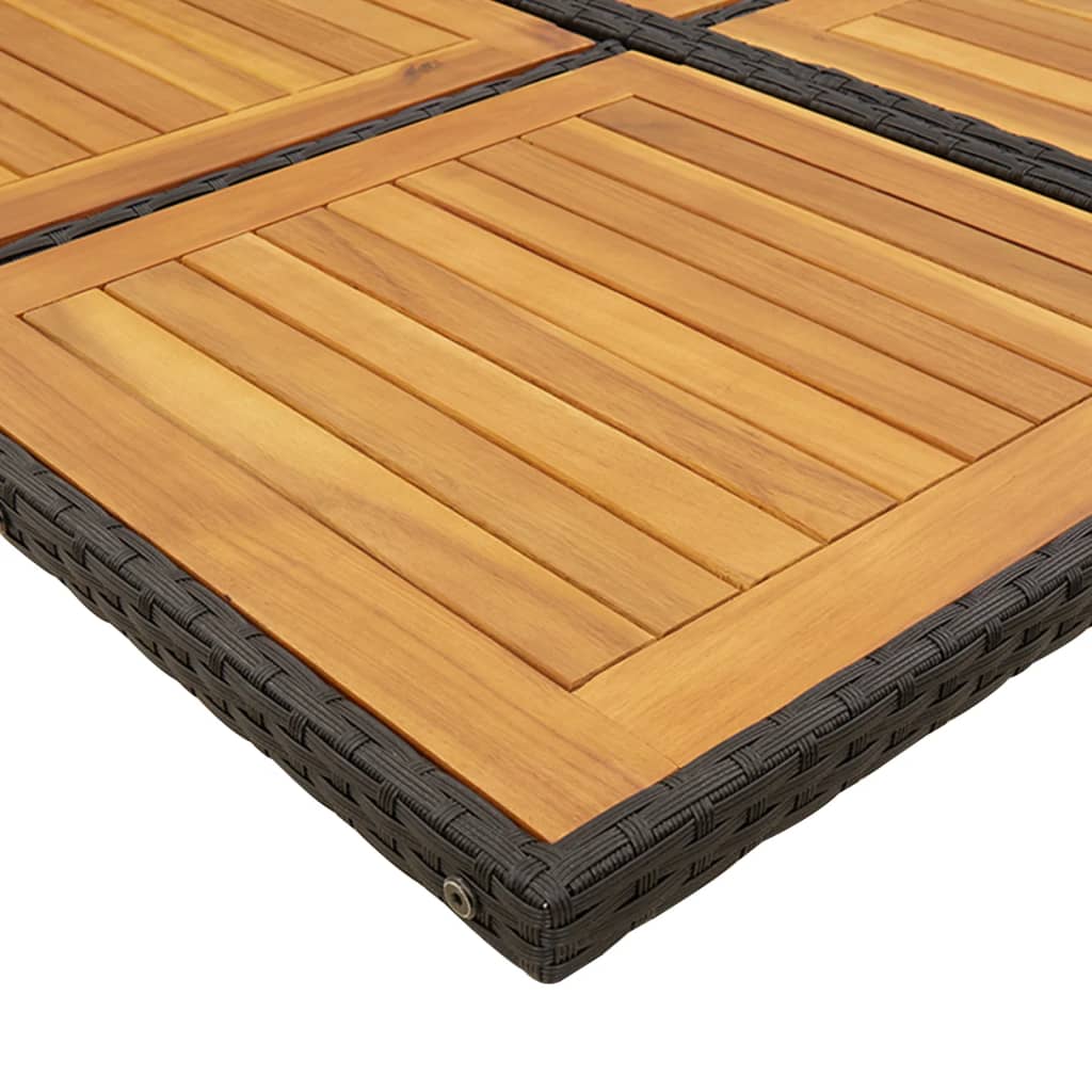 Set mobilier de exterior cu perne, 11 piese, negru, poliratan — imaginea 8