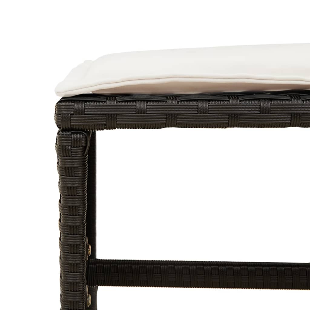 Set mobilier de exterior cu perne, 11 piese, negru, poliratan — imaginea 10