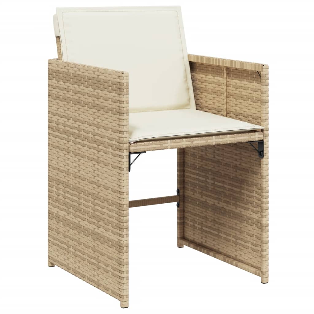 Set mobilier de gradina cu perne, 17 piese, bej, poliratan — imaginea 4