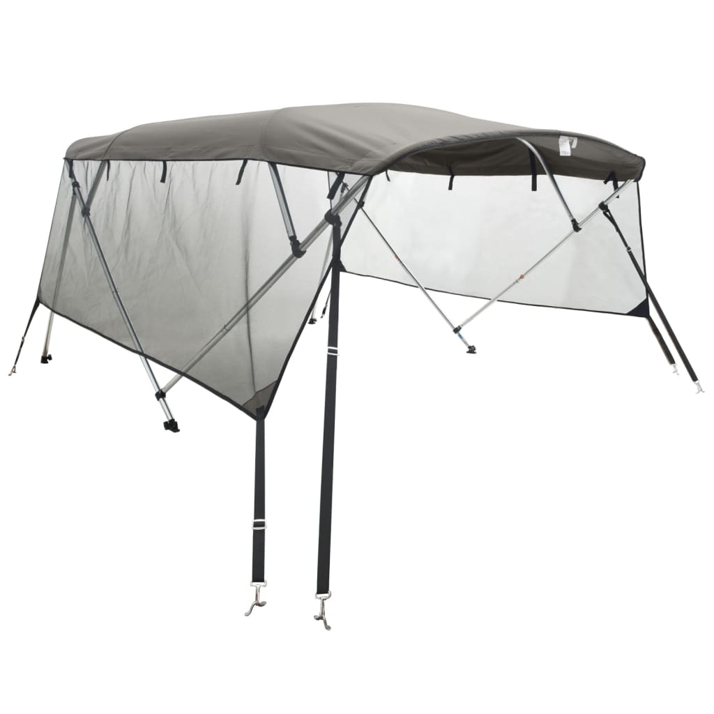 Parasolar Bimini 4 arcuri pereti din plasa 243x(230-244)x137 cm, gri antracit