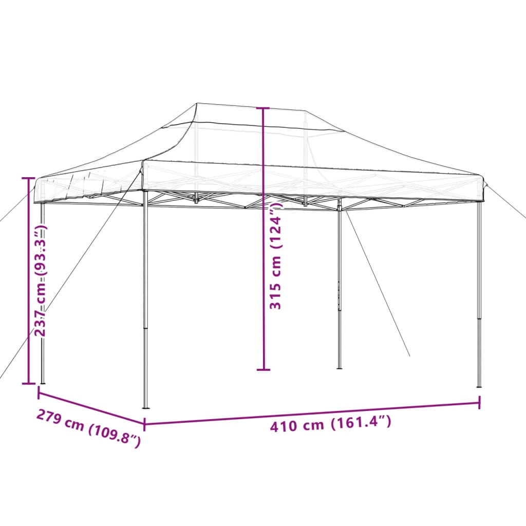Cort de petrecere pliabil Pop-Up, 410x279x315 cm, bej — imaginea 9