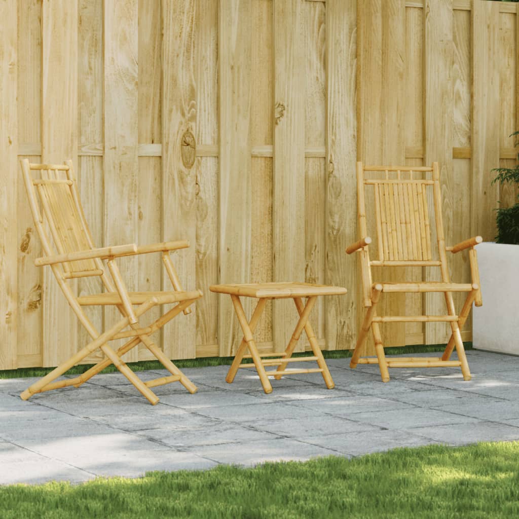Set mobilier bistro, 3 piese, bambus — imaginea 2