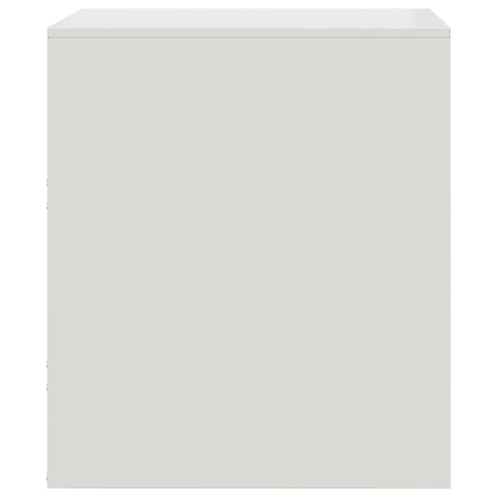 Noptiere, 2 buc., alb, 34,5x39x44 cm, otel — imaginea 7