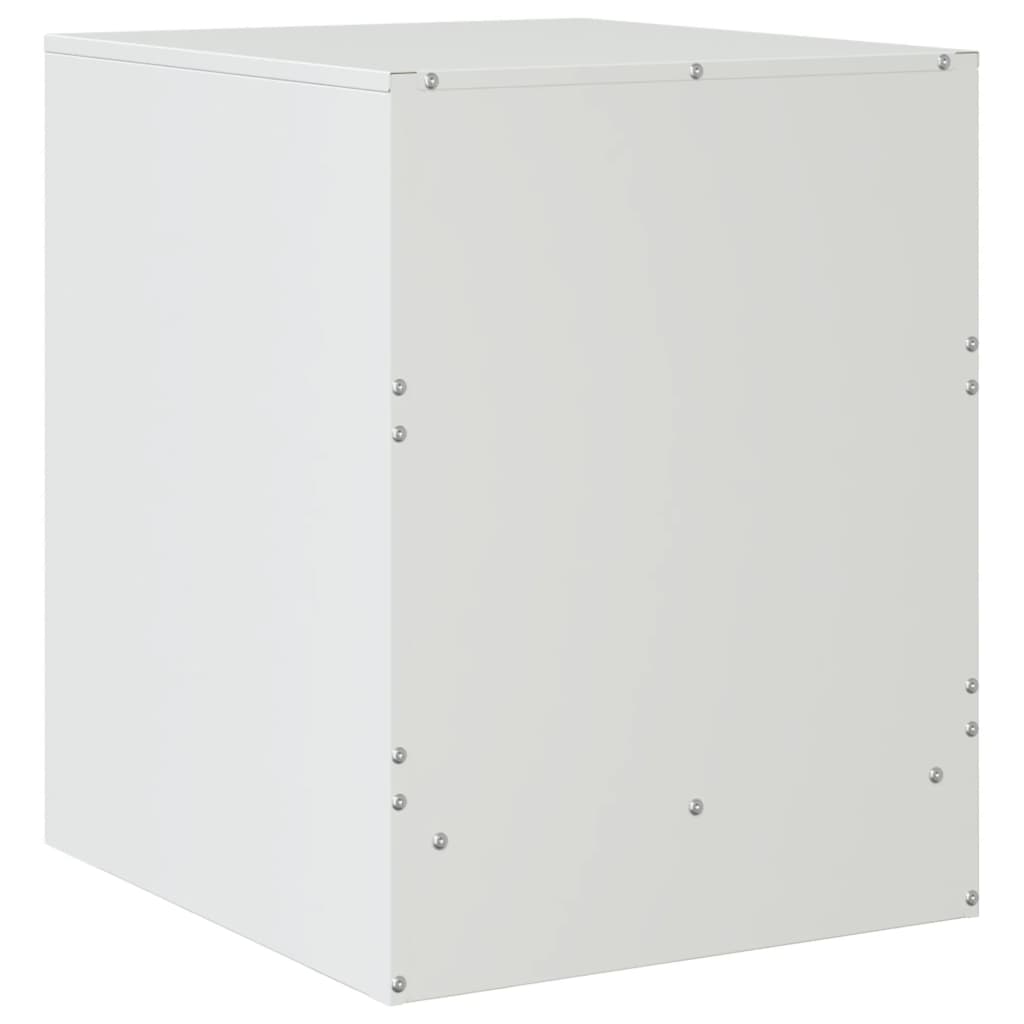 Noptiere, 2 buc., alb, 34,5x39x44 cm, otel — imaginea 8