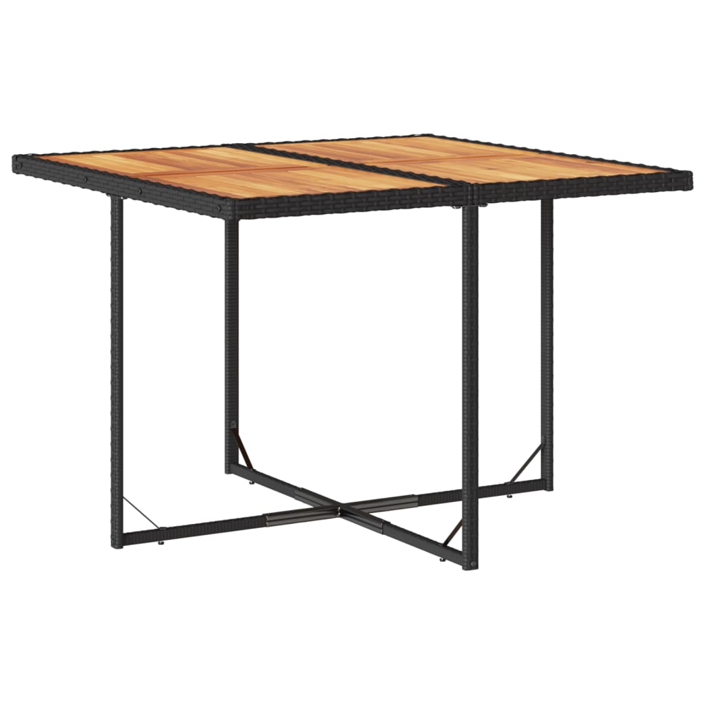 Set mobilier de exterior cu perne, 11 piese, negru, poliratan — imaginea 4