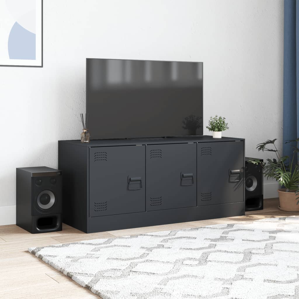 Comoda TV, antracit, 99x39x44 cm, otel — imaginea 3