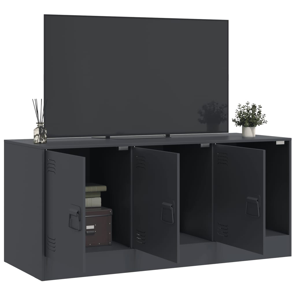 Comoda TV, antracit, 99x39x44 cm, otel — imaginea 4