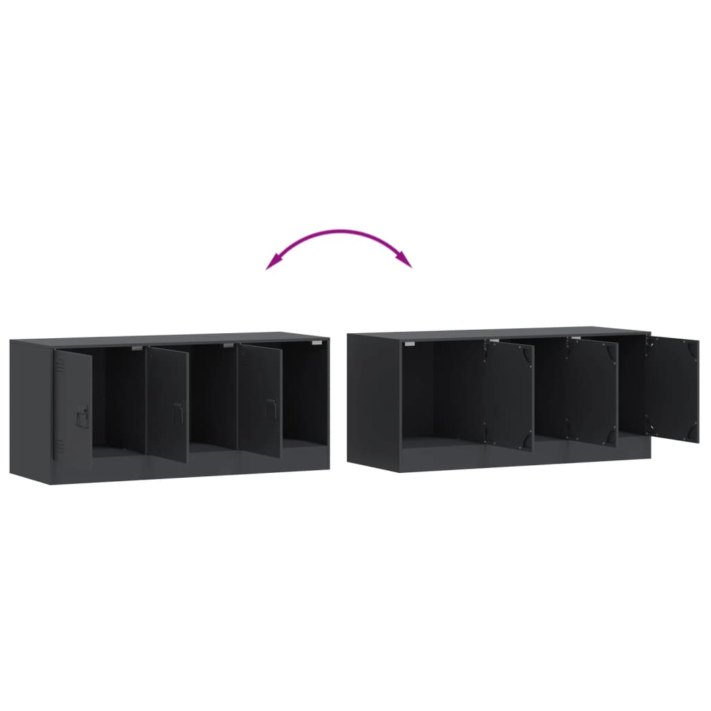 Comoda TV, antracit, 99x39x44 cm, otel — imaginea 10