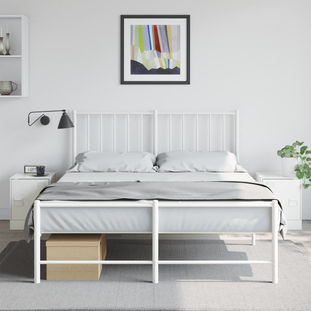 Noptiere, 2 buc., alb, 34,5x39x44 cm, otel — imaginea 2
