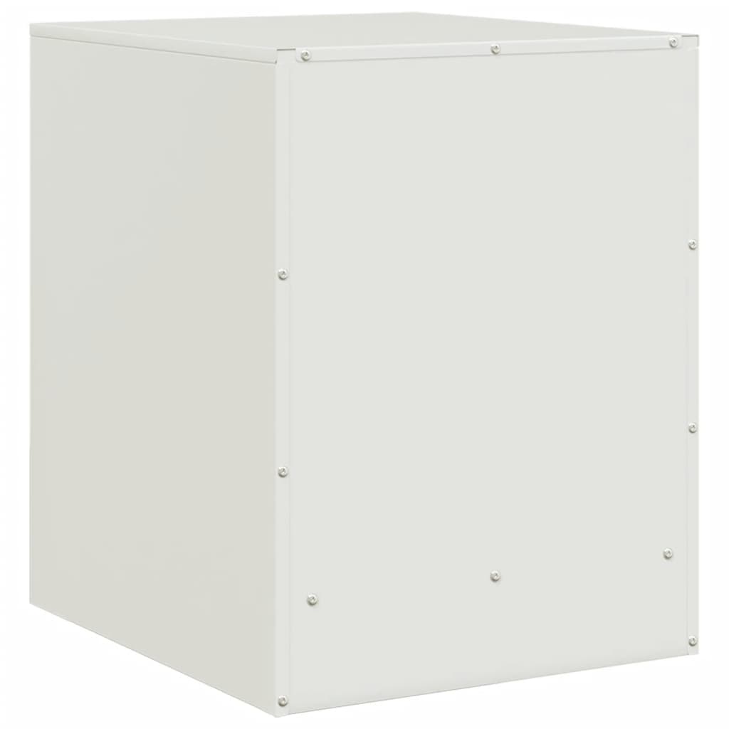 Noptiere, 2 buc., alb, 34,5x39x44 cm, otel — imaginea 9
