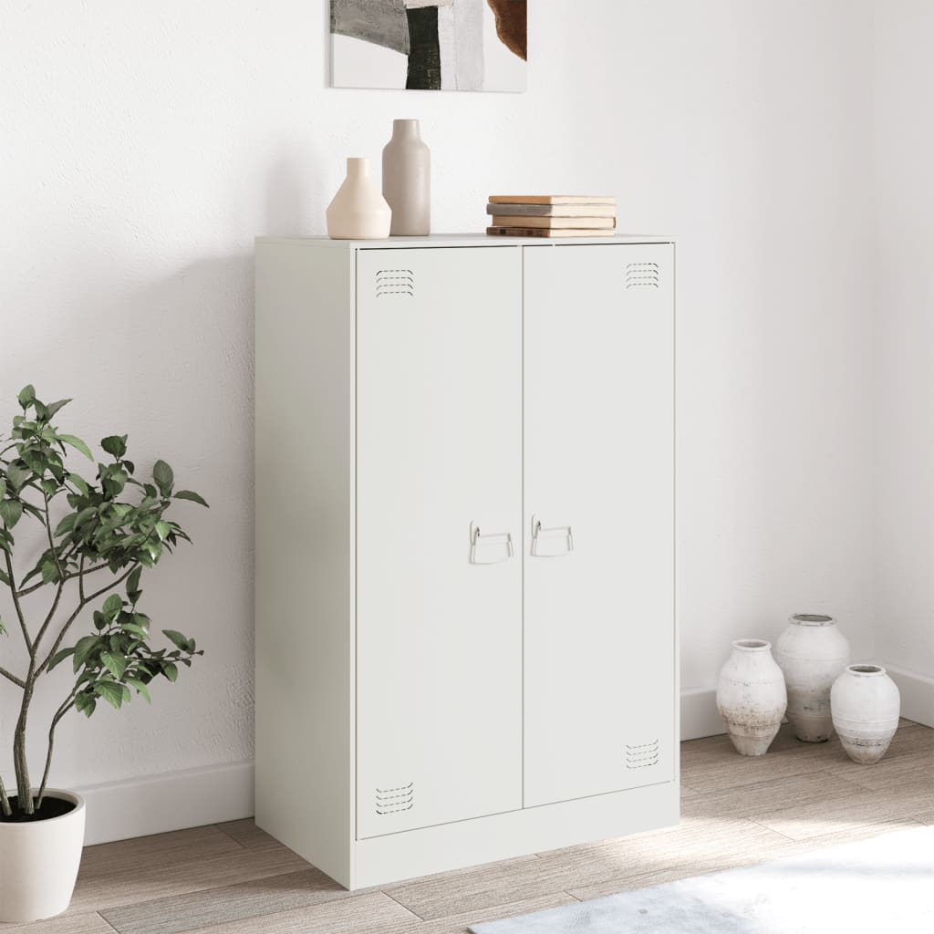 Servanta, alb, 67x39x107 cm, otel — imaginea 3