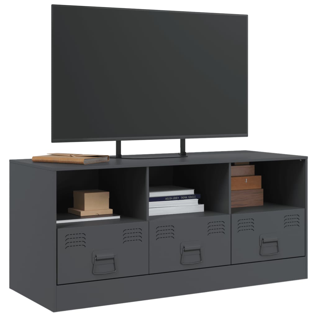 Comoda TV, antracit, 99x39x44 cm, otel — imaginea 4