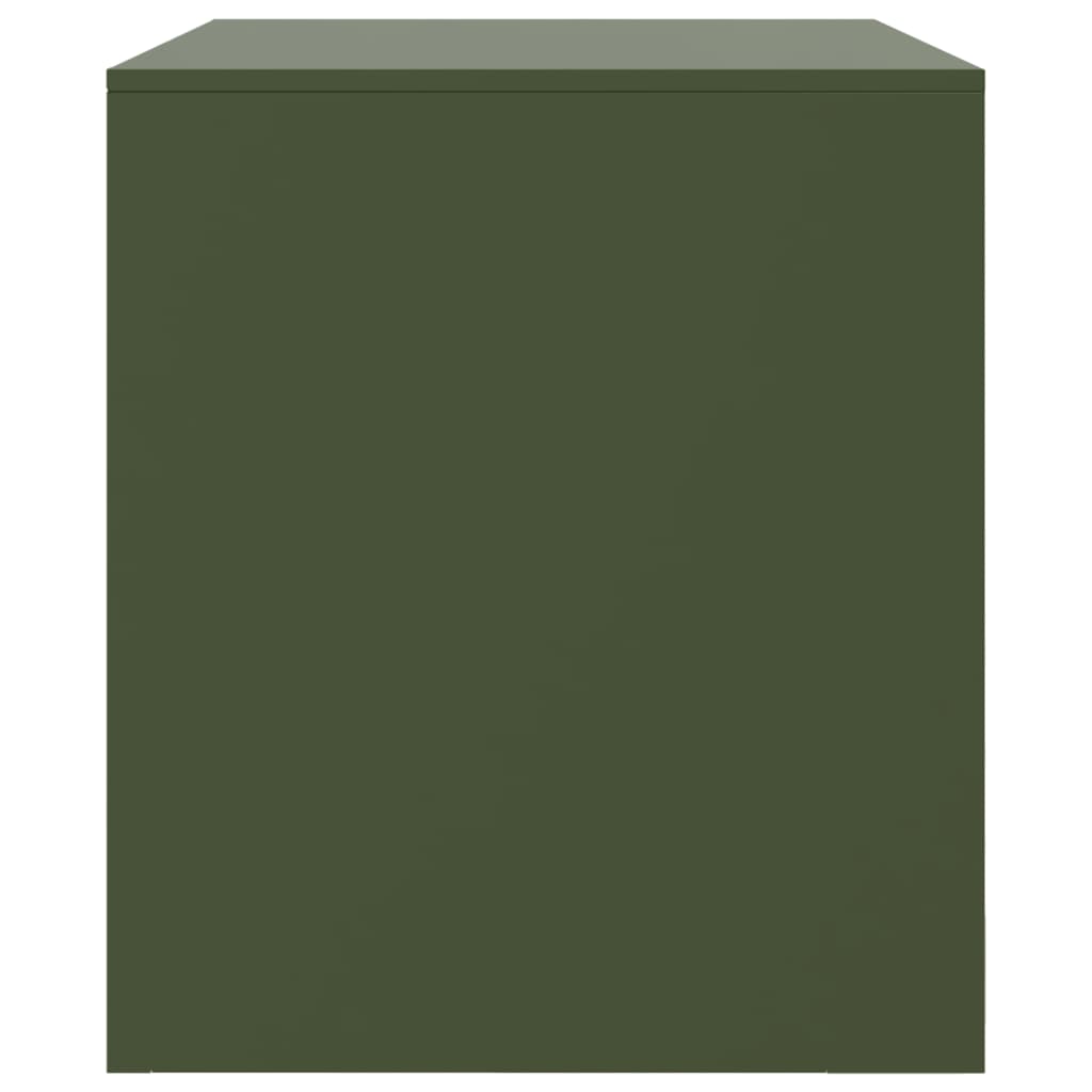 Dulapuri TV 2 buc., verde maslina, 67x39x44 cm Otel — imaginea 8