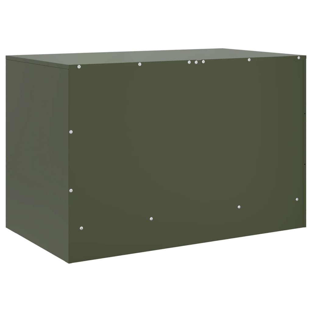 Dulapuri TV 2 buc., verde maslina, 67x39x44 cm Otel — imaginea 9