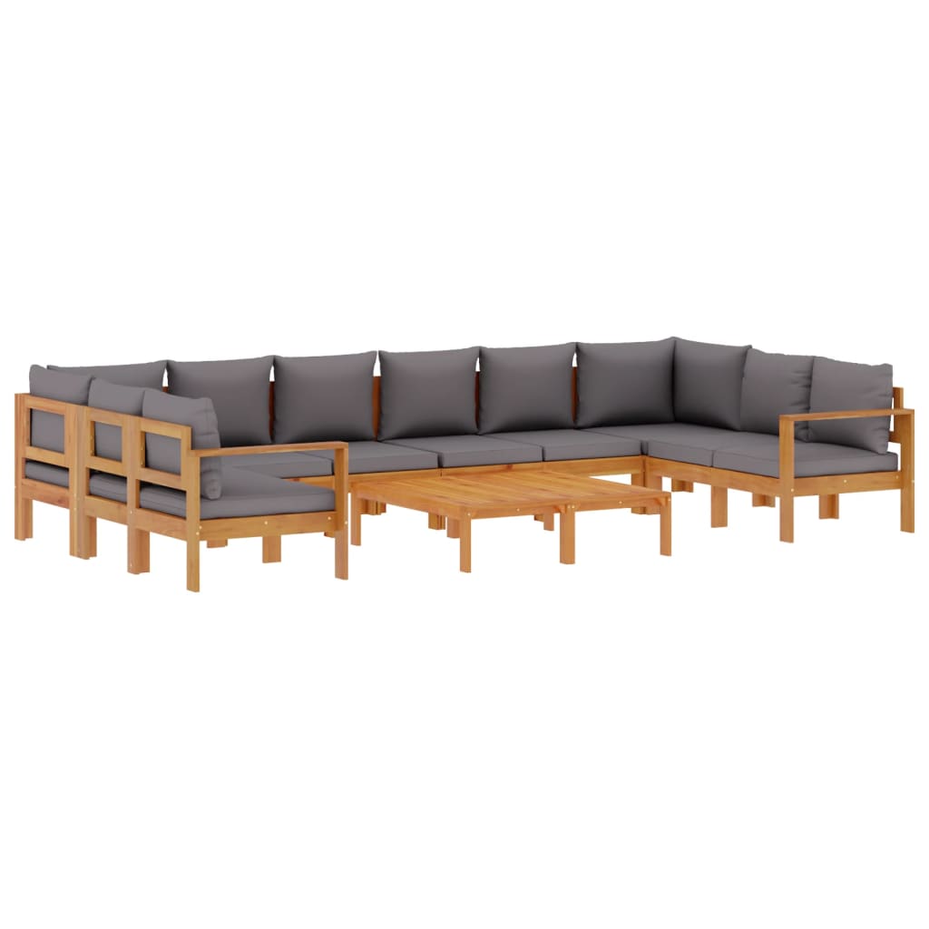 Set de canapele de gradina cu perne, 8 piese, lemn masiv acacia