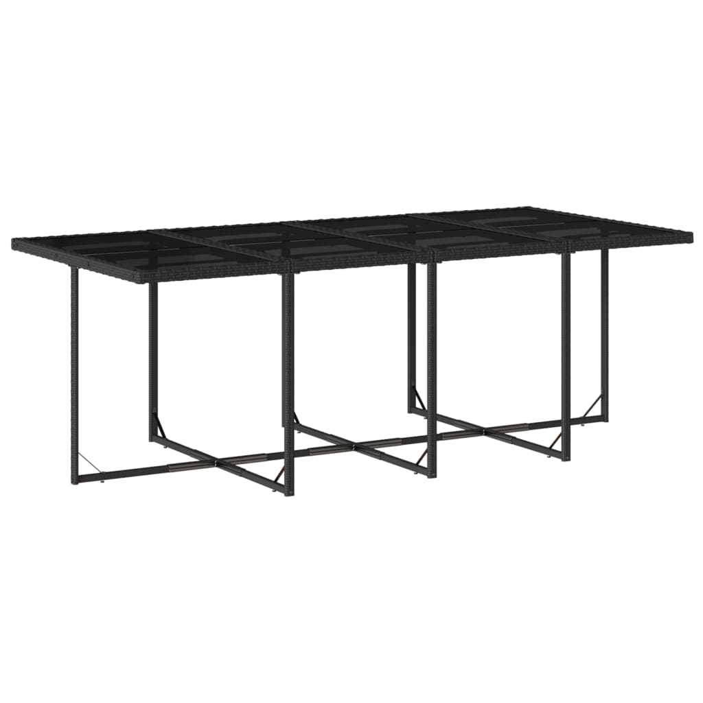 Set mobilier de gradina cu perne, 9 piese, negru, poliratan — imaginea 4