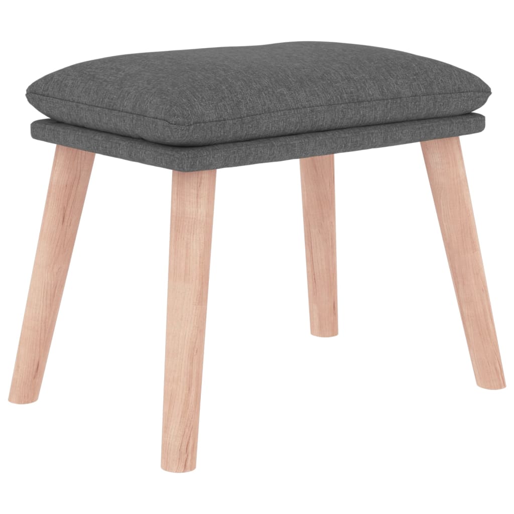 Fotoliu de relaxare cu taburet, gri deschis, textil — imaginea 5