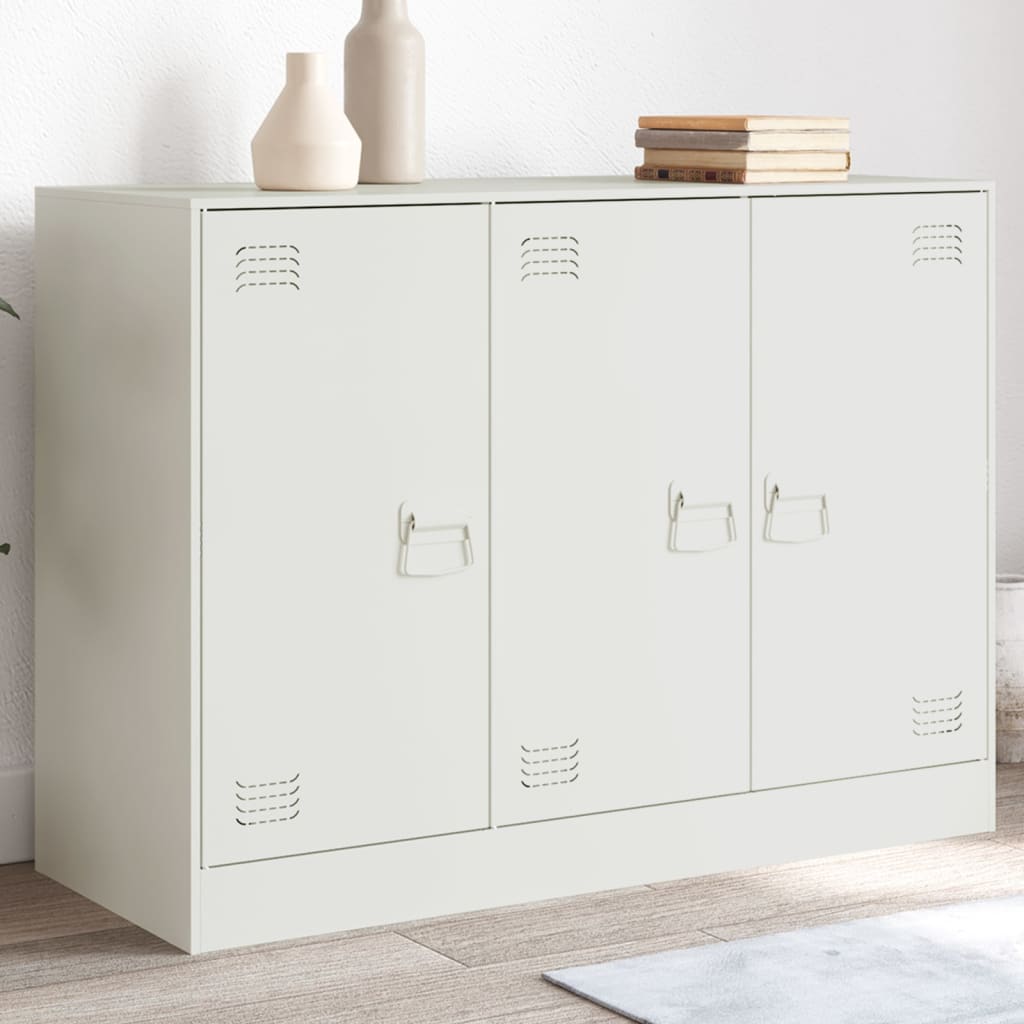Servanta, alb, 99x39x73 cm, otel — imaginea 2