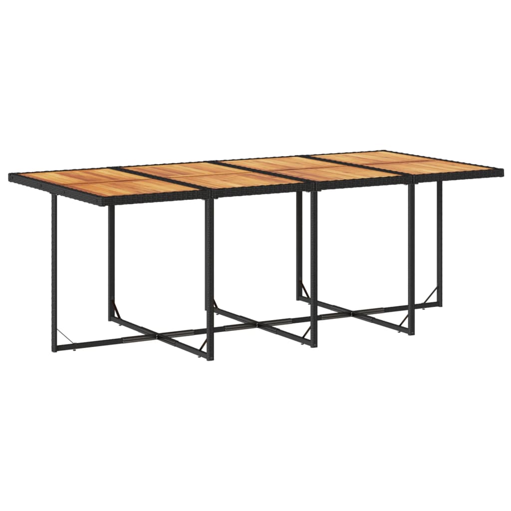 Set mobilier de gradina cu perne, 9 piese, negru, poliratan — imaginea 4