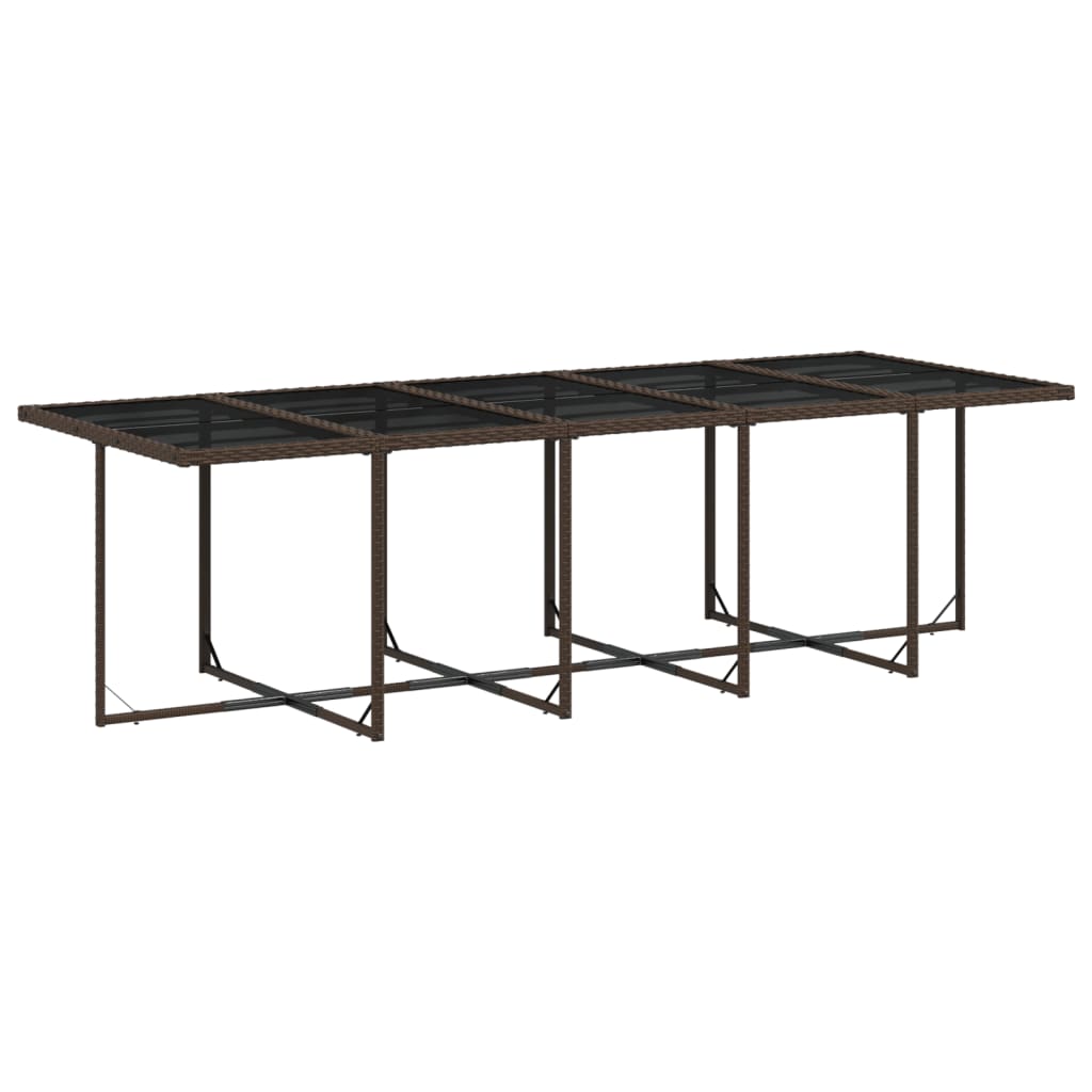 Set mobilier de gradina cu perne, 15 piese, maro, poliratan — imaginea 4