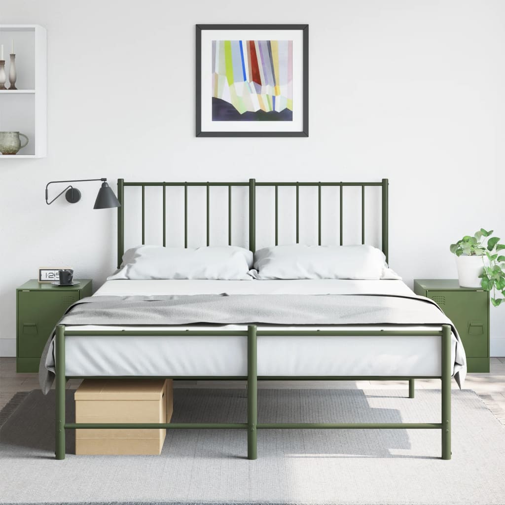 Noptiere, 2 buc., olivengr diametru nn olive, 34,5x39x44 cm, otel — imaginea 2