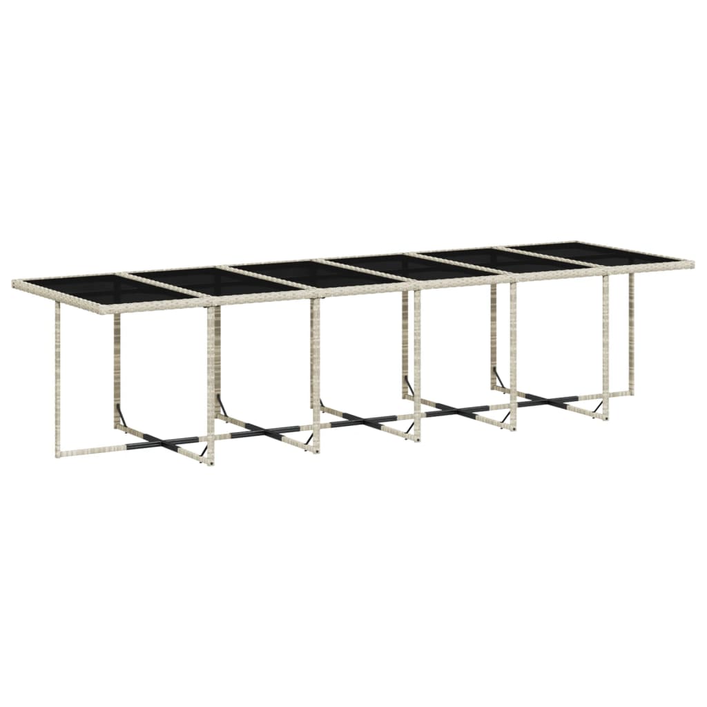 Set mobilier de gradina cu perne 17 piese gri deschis poliratan — imaginea 4