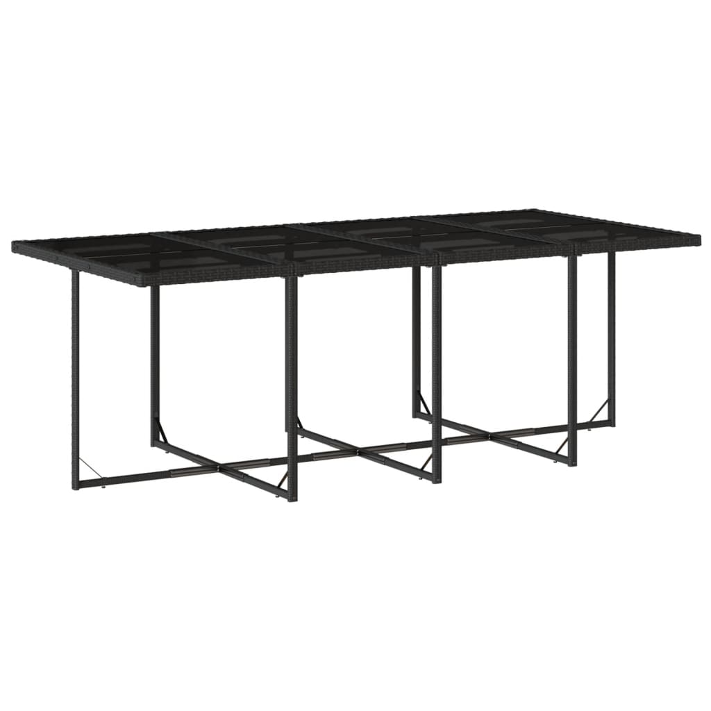 Set mobilier de gradina cu perne, 13 piese, negru, poliratan — imaginea 4