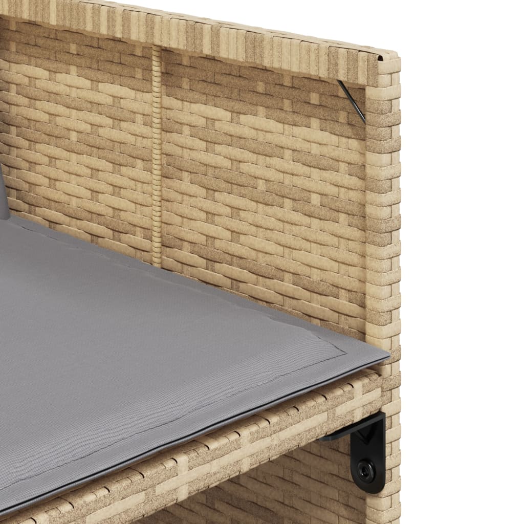 Set de masa pentru gradina, 9 piese, cu perne, bej, poliratan — imaginea 6