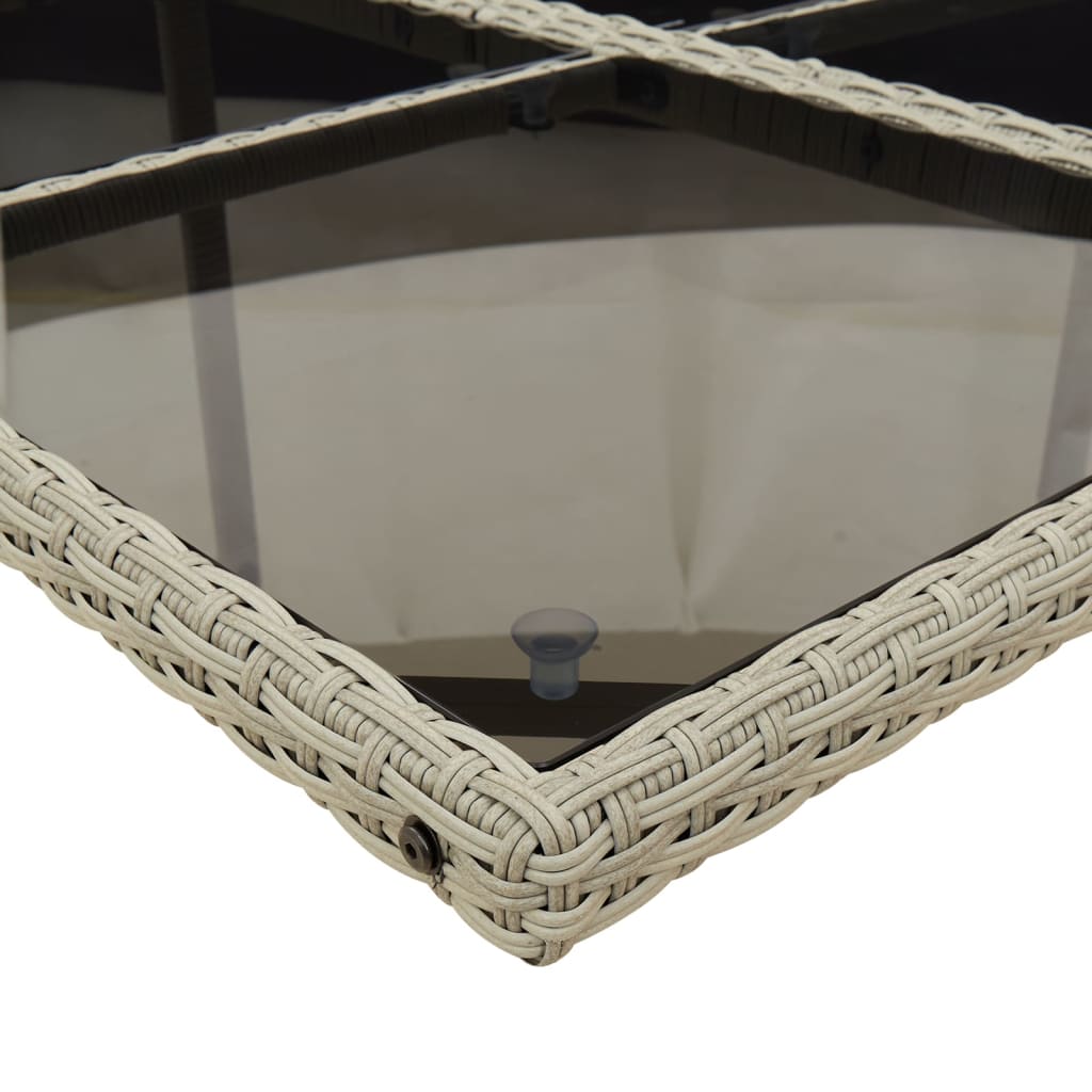 Set mobilier de gradina cu perne 17 piese gri deschis poliratan — imaginea 6