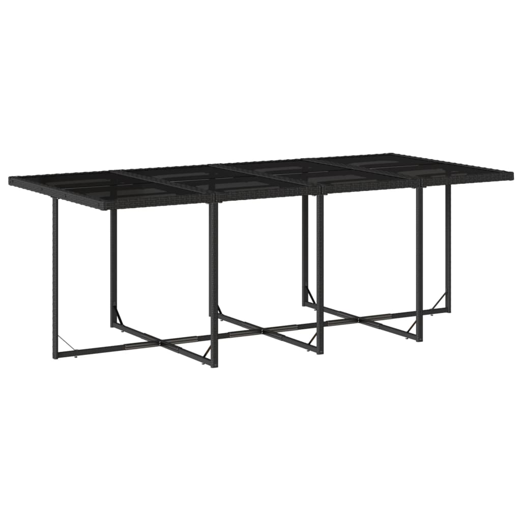 Set mobilier de gradina cu perne, 13 piese, negru, poliratan — imaginea 3